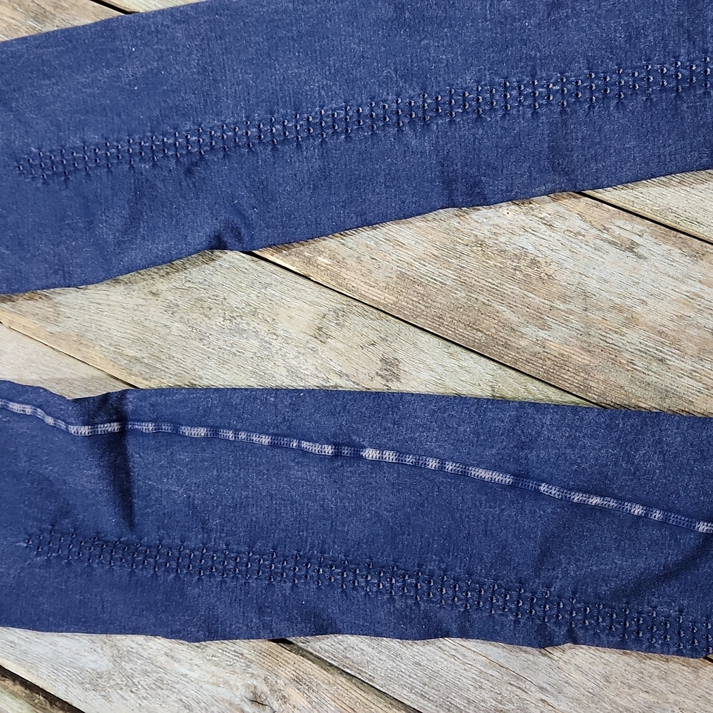 Free People High Rise 7/8 Length Good Karma Leggings Washed Navy M/L NEW FP102 - Picture 8 of 15